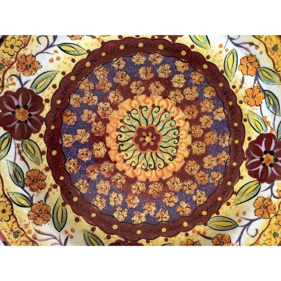 Pier 1 Helena 10.75" Dinner Plate Hand Painted Earthenware Discontinued EUC - Picture 2 of 11